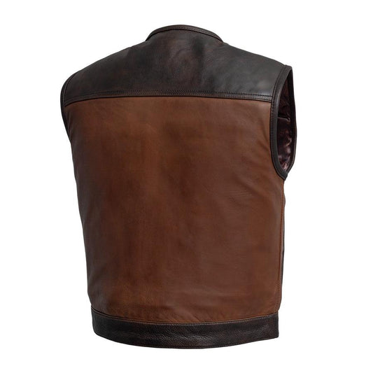 Lowside Gunner Men's Motorcycle Leather Vest Men Hunt Club Lowside Vest Black Leather Rider Lowside Biker Vest Lowside Motorcycle Vest