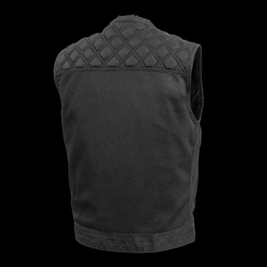 Downside Moto Mesh Men's Motorcycle Vest Men Summer Biker Vest Moto Mesh Vest Black Leather Rider Mesh Biker Vest for Summers