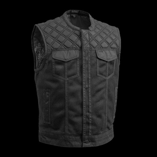 Downside Moto Mesh Men's Motorcycle Vest Men Summer Biker Vest Moto Mesh Vest Black Leather Rider Mesh Biker Vest for Summers