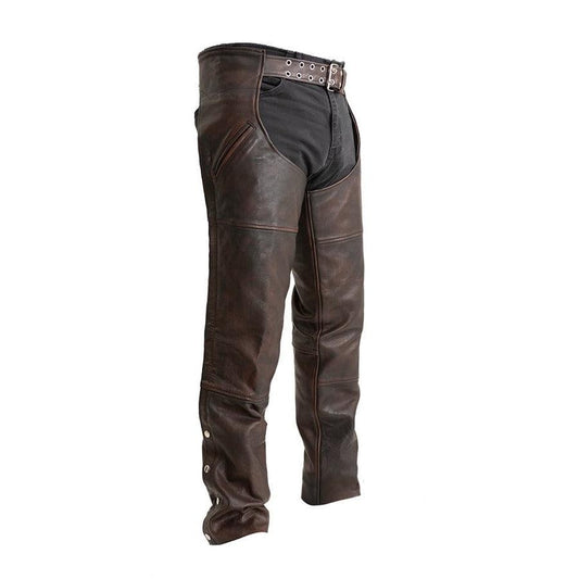 Dakota - Unisex Motorcycle Leather Chaps Unisex Biker Leather Chaps Rider Chaps Biker Pants Gifts for Him Her Unisex  Leather Chaps