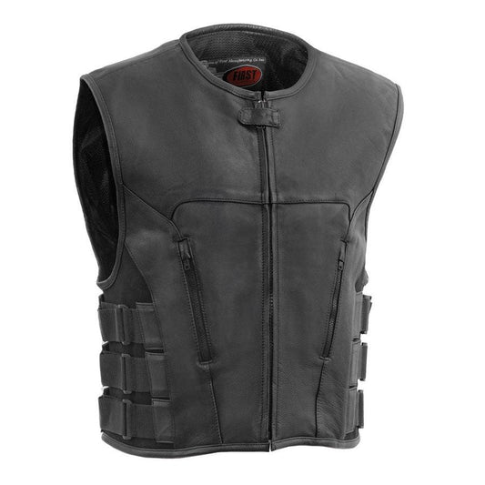 SWAT Style Motorcycle Leather Vest