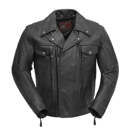 Mastermind - Men's Motorcycle Leather Jacket Unisex Biker Leather Jacket Rider Jacket Gear Biker Gifts for Him Her Unisex Leather Jacket