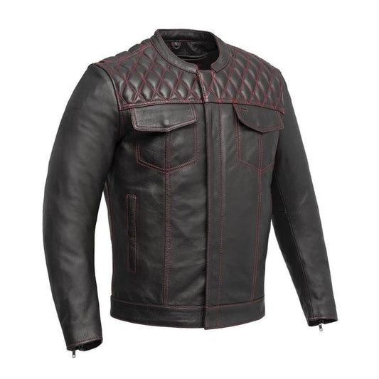 Cinder - Men's Café Style Leather Jacket  - Limited Edition Biker Leather Jacket Rider Jacket Gear Biker Gifts for Him Unisex Leather Jacket